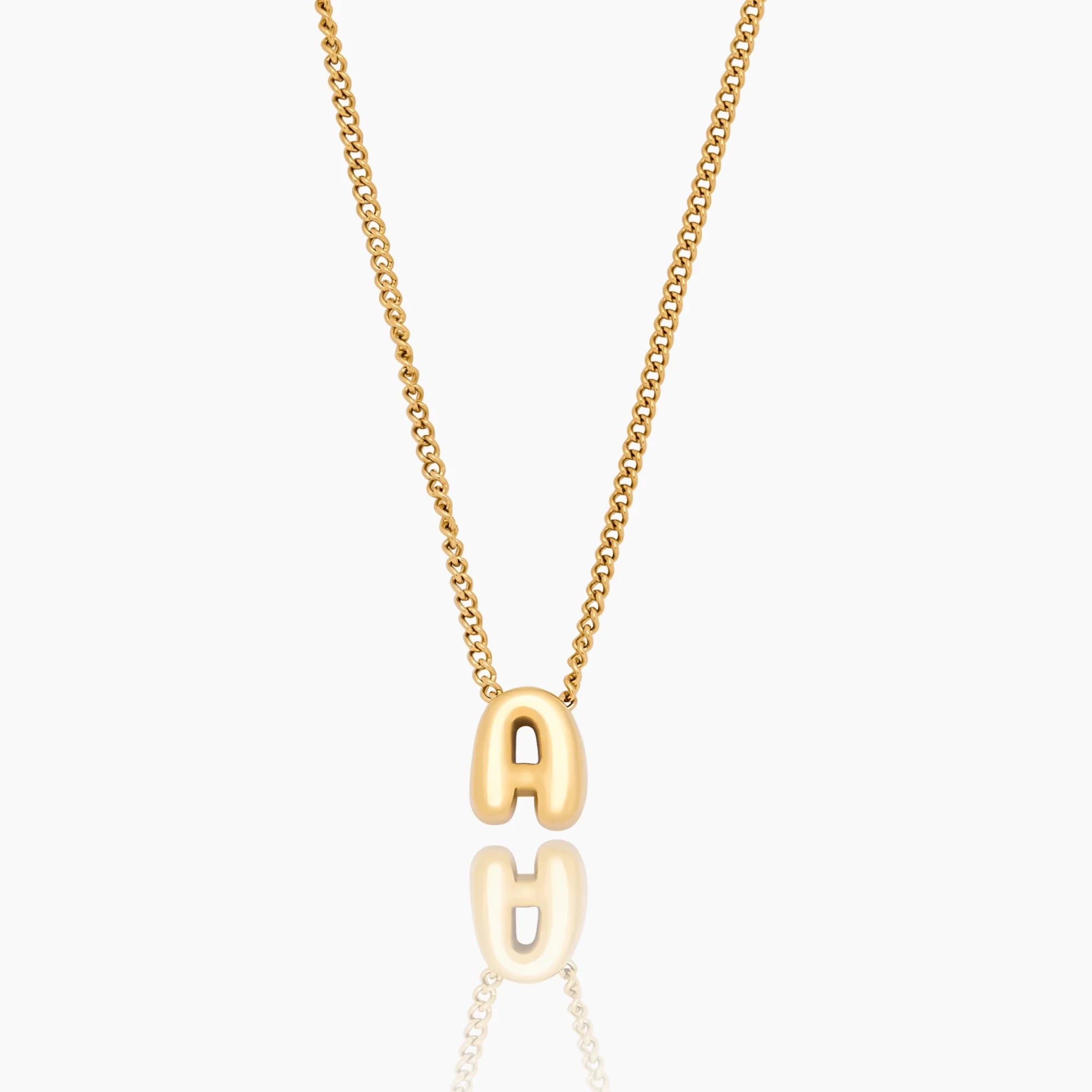 Bubble Initial Pendant Necklace