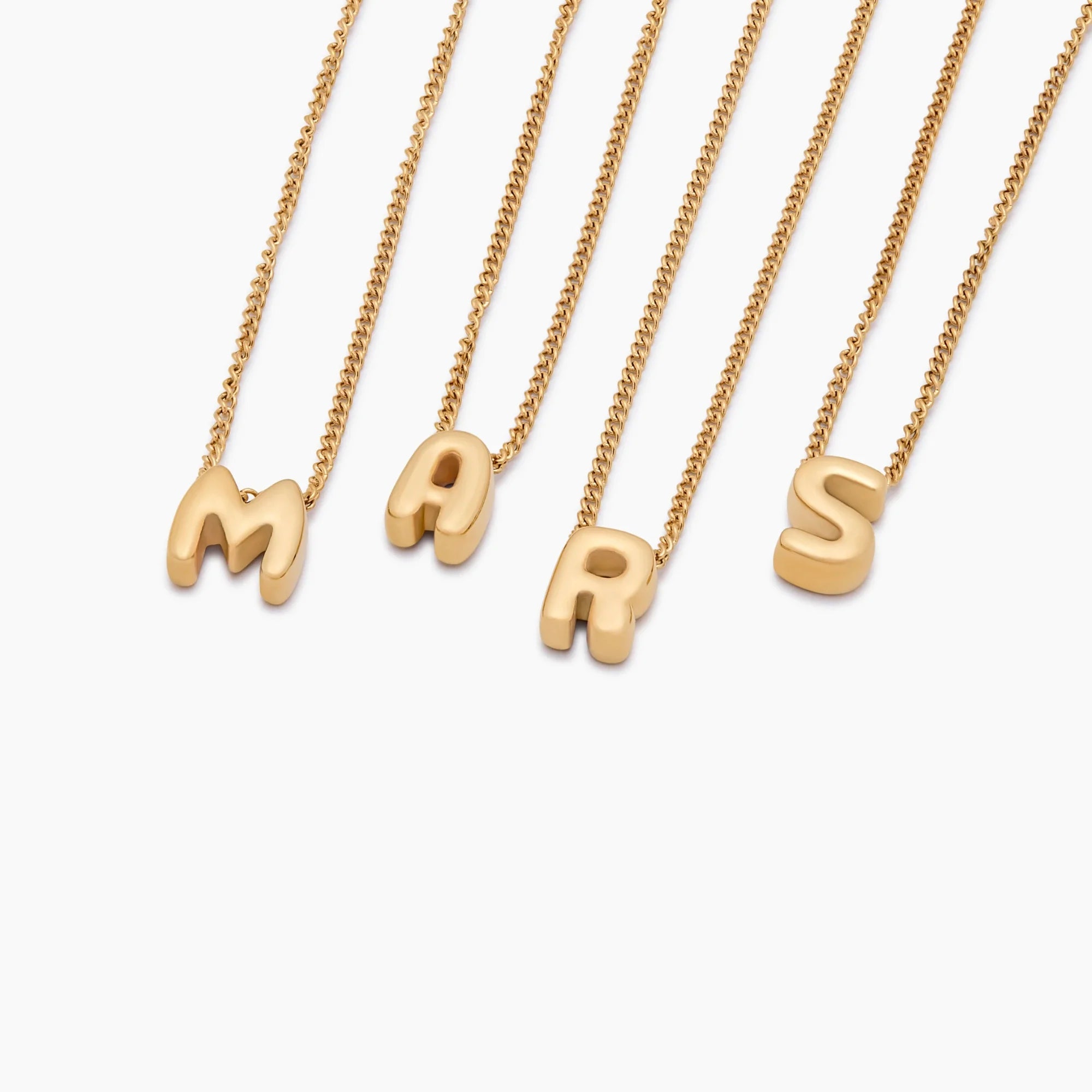 Bubble Initial Pendant Necklace