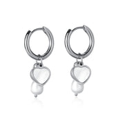 Mia Silver Pearl Hoops