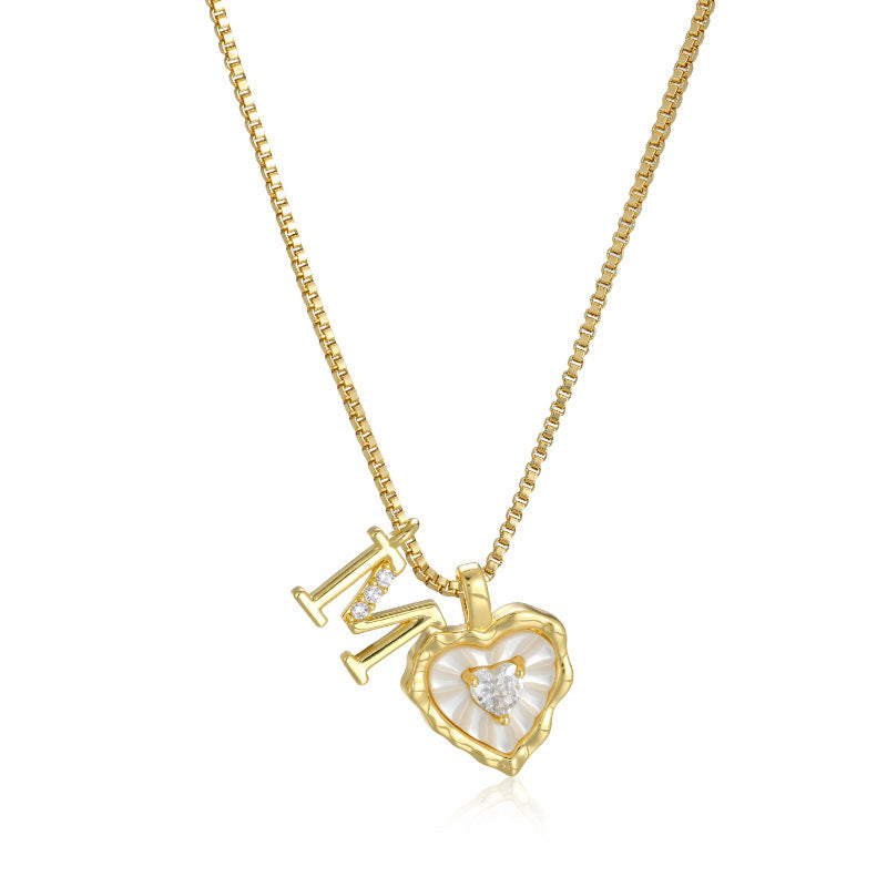 Livia Heart Initial Necklace