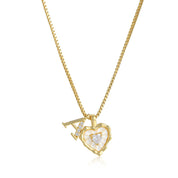 Livia Heart Initial Necklace