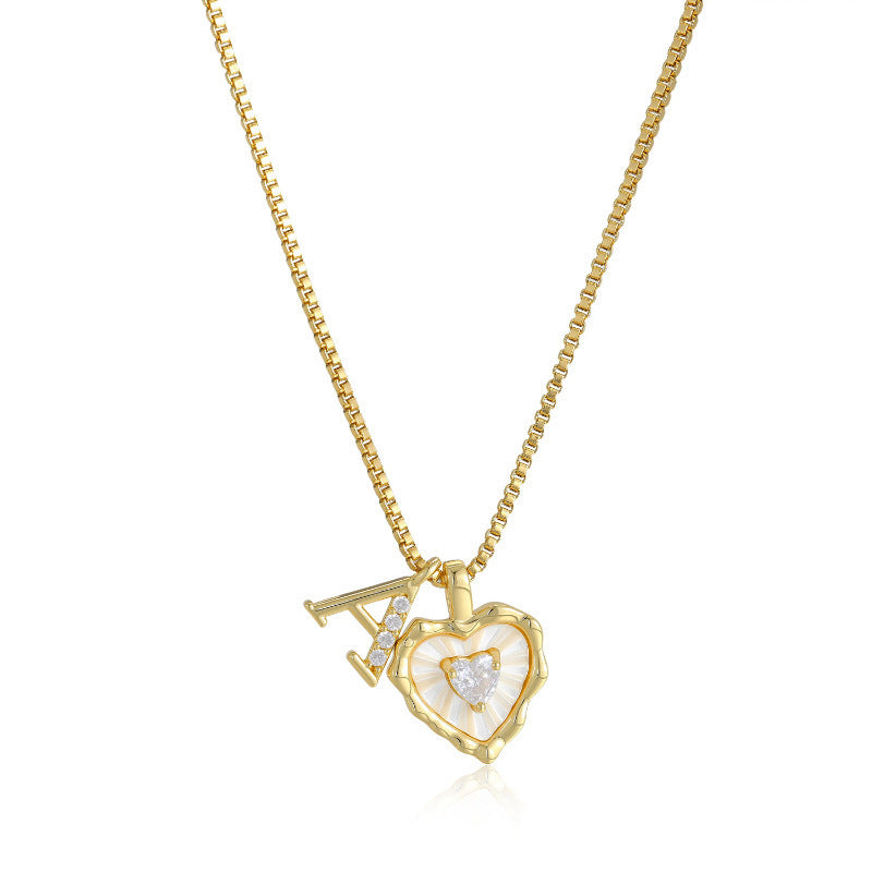 Livia Heart Initial Necklace