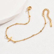 Celine Beaded Cross Anklet