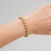 Coralie Gold Heart Tennis Bracelet