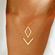 Maren Geometric Layered Necklace