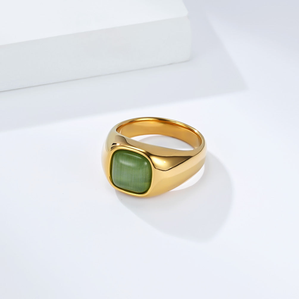 Odette Green Cat's Eye Ring