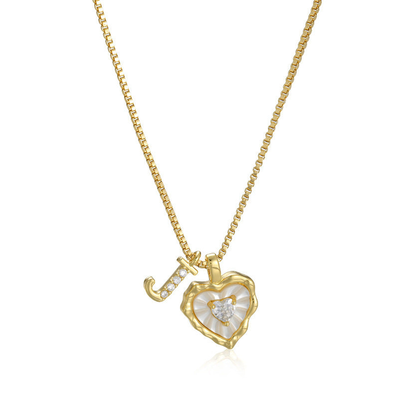 Livia Heart Initial Necklace