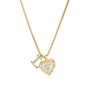 Livia Heart Initial Necklace