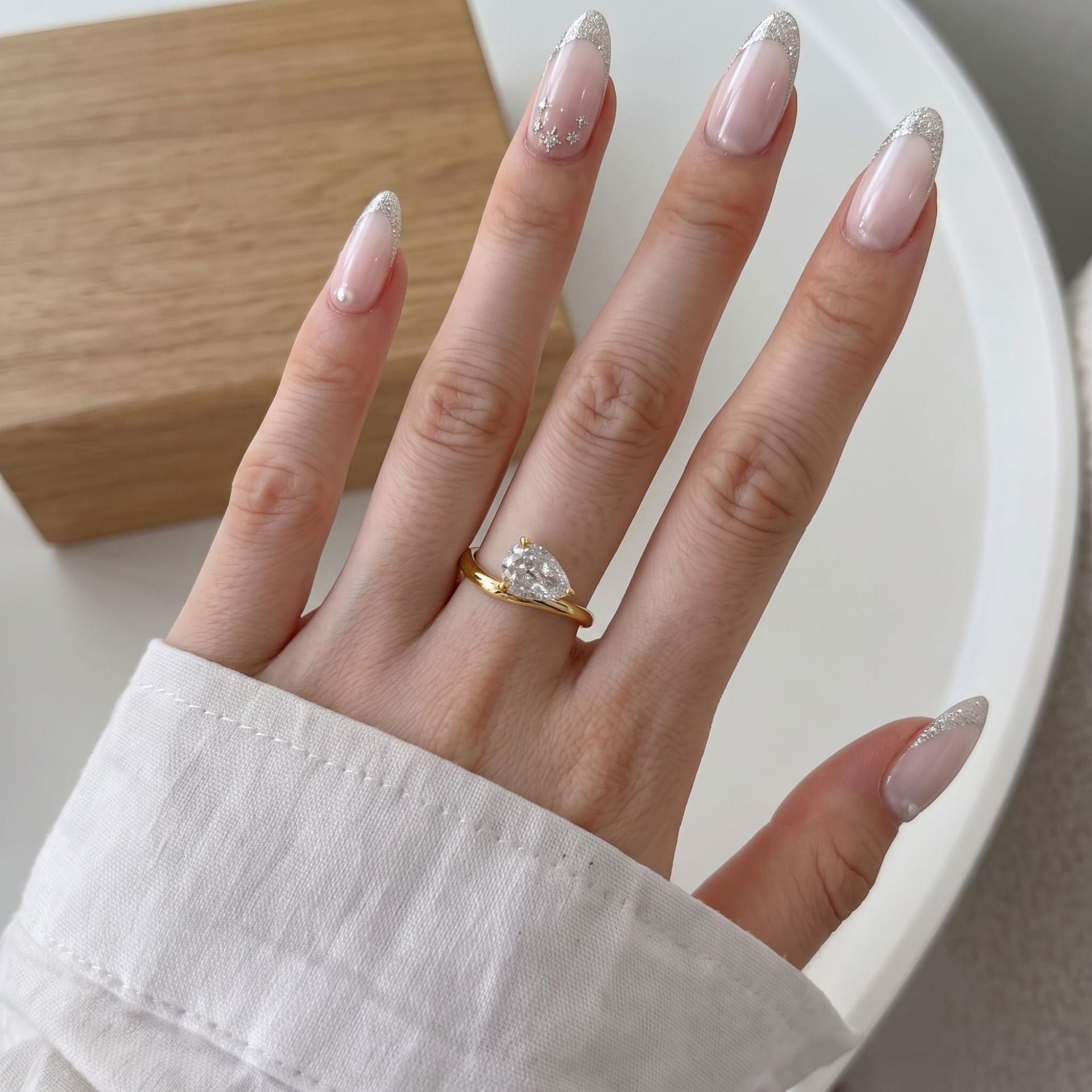 Gold Teardrop Statement Ring