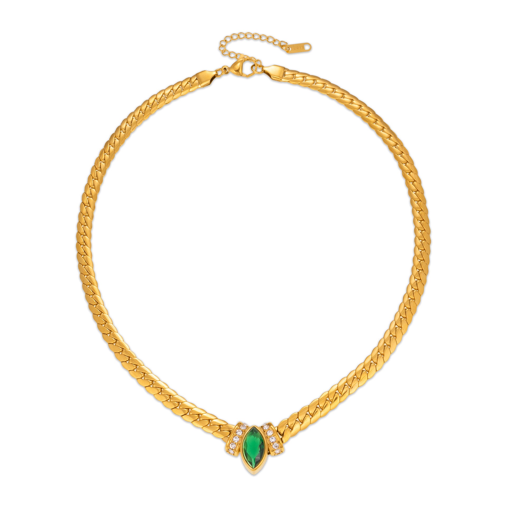 Forest Green Herringbone Chain