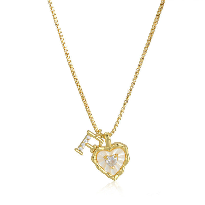 Livia Heart Initial Necklace