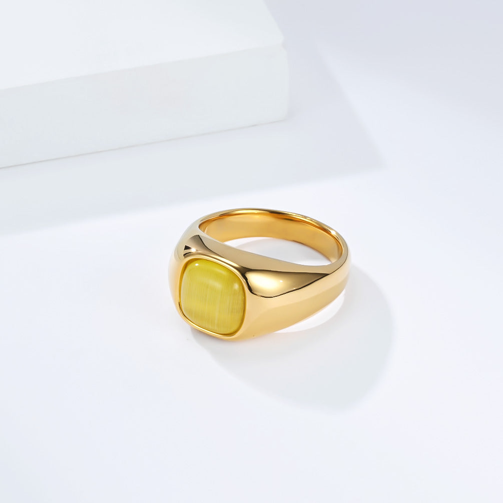 Odette Yellow Cat's Eye Ring