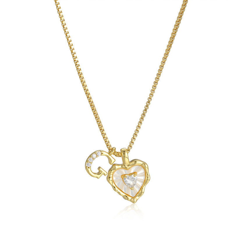 Livia Heart Initial Necklace
