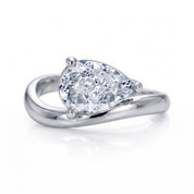 Silver Teardrop Statement Ring