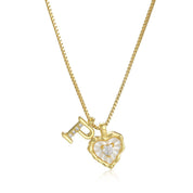 Livia Heart Initial Necklace