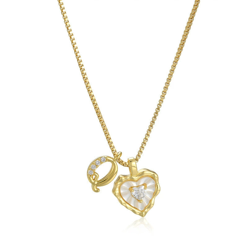Livia Heart Initial Necklace