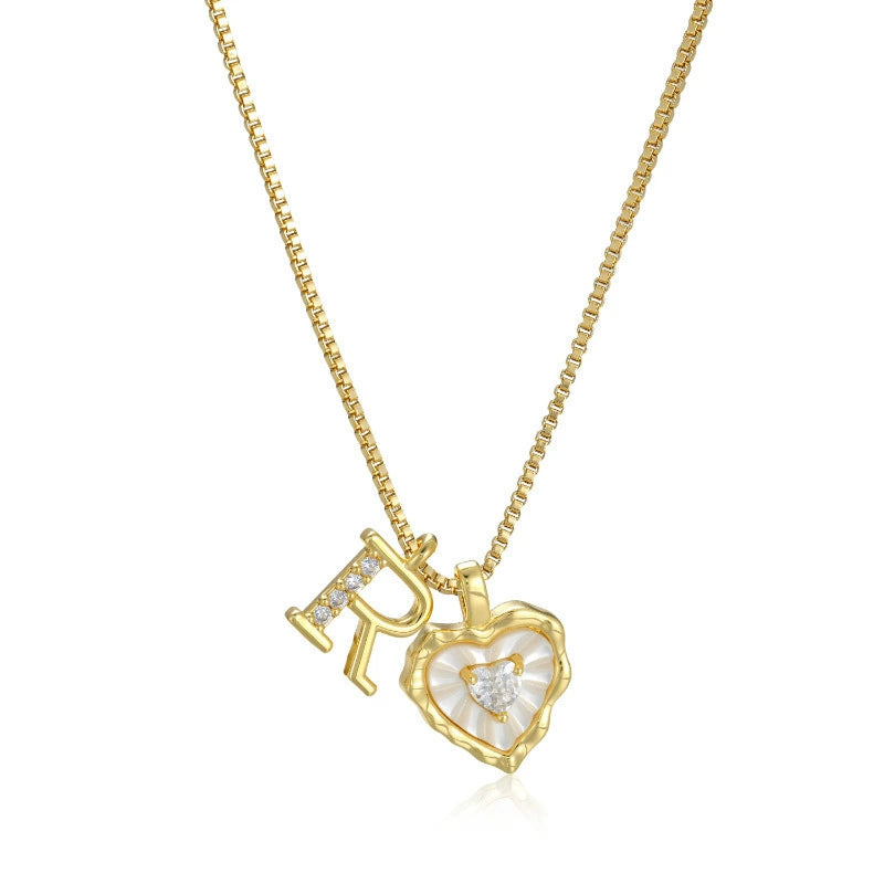 Livia Heart Initial Necklace