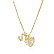 Livia Heart Initial Necklace