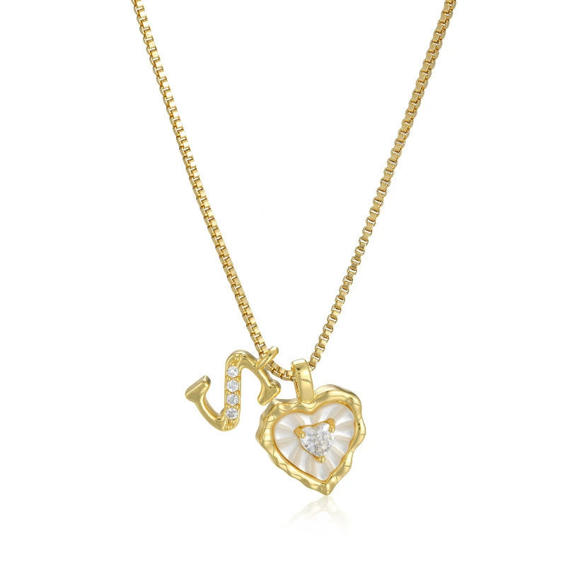 Livia Heart Initial Necklace