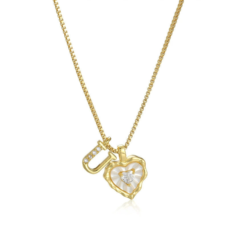 Livia Heart Initial Necklace