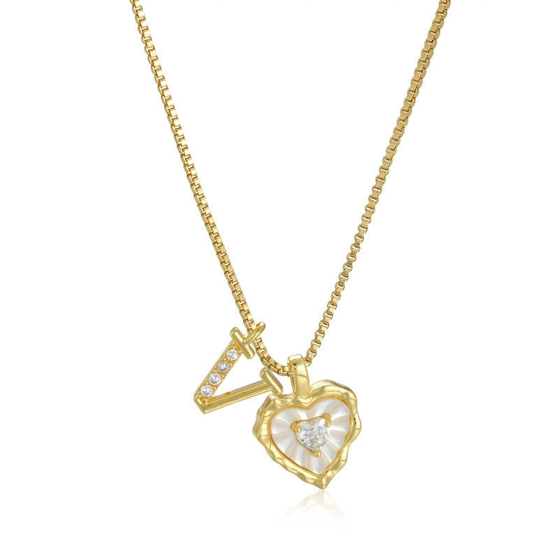 Livia Heart Initial Necklace