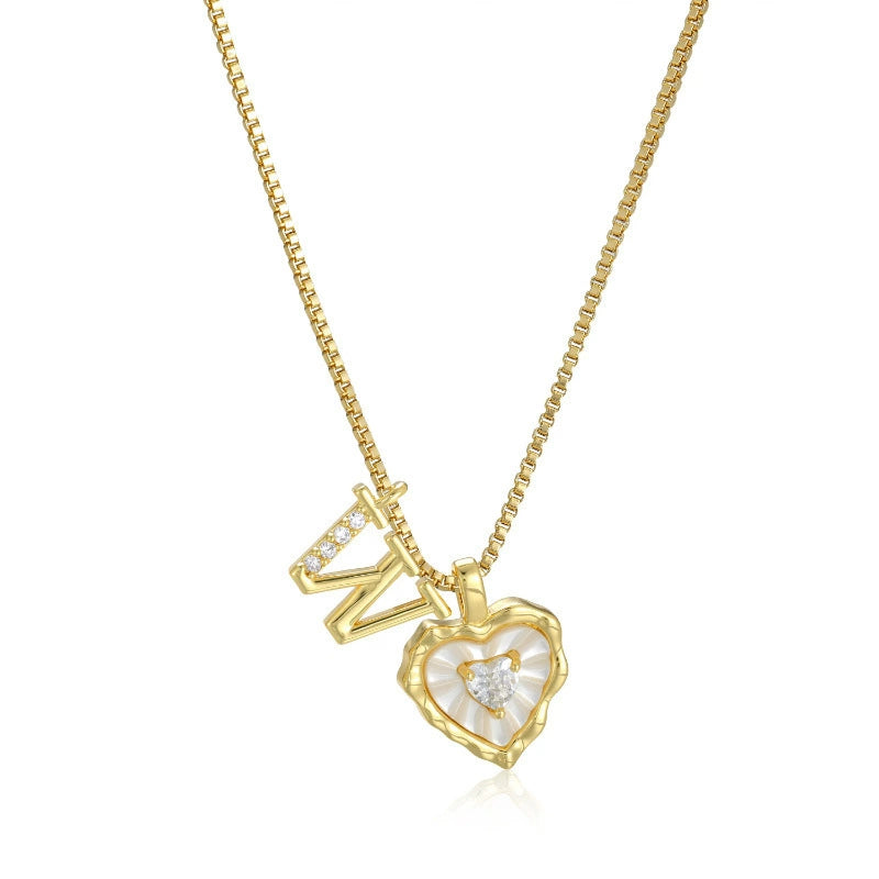 Livia Heart Initial Necklace