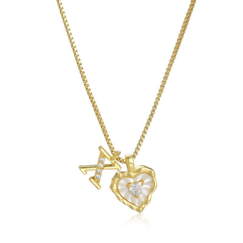 Livia Heart Initial Necklace