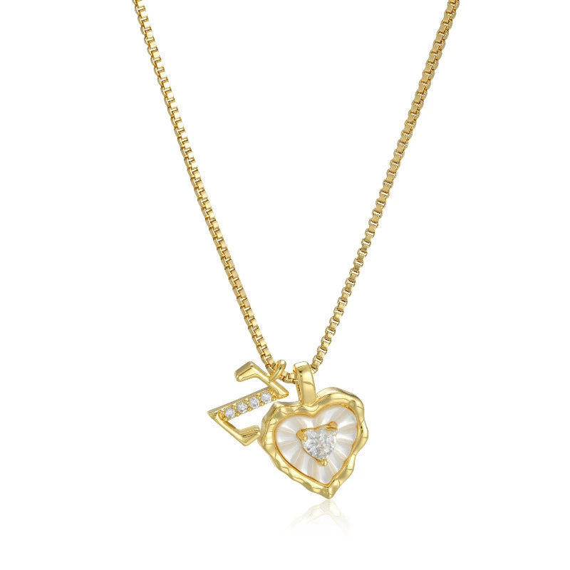 Livia Heart Initial Necklace