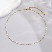 Alba Beaded Necklace - White - 2