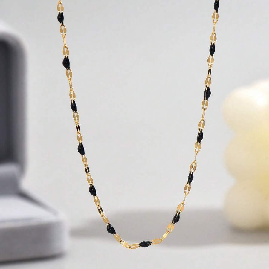 Alba Beaded Necklace - Black - 9