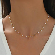 Alba Beaded Necklace - White - 1