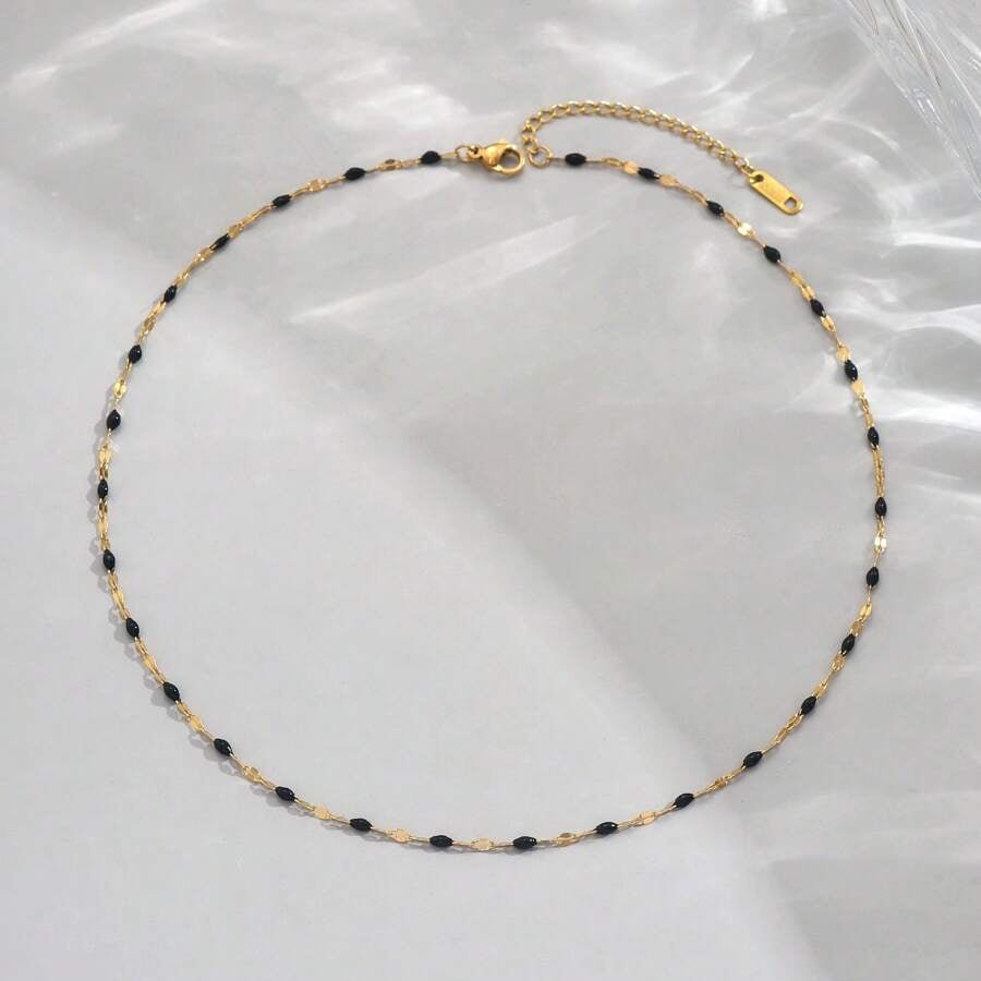Alba Beaded Necklace - Black - 8