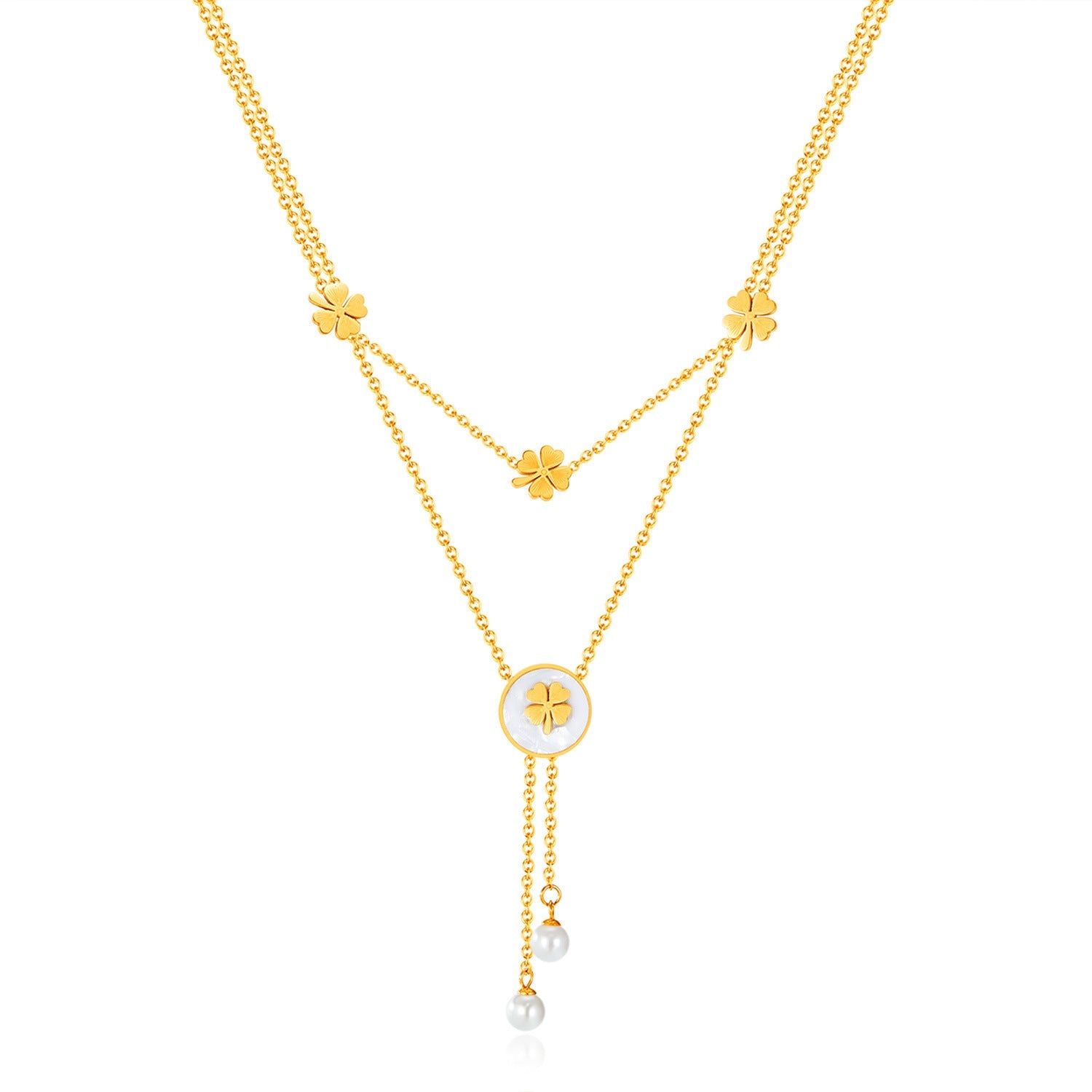 Alba Clover Layered Necklace - 2