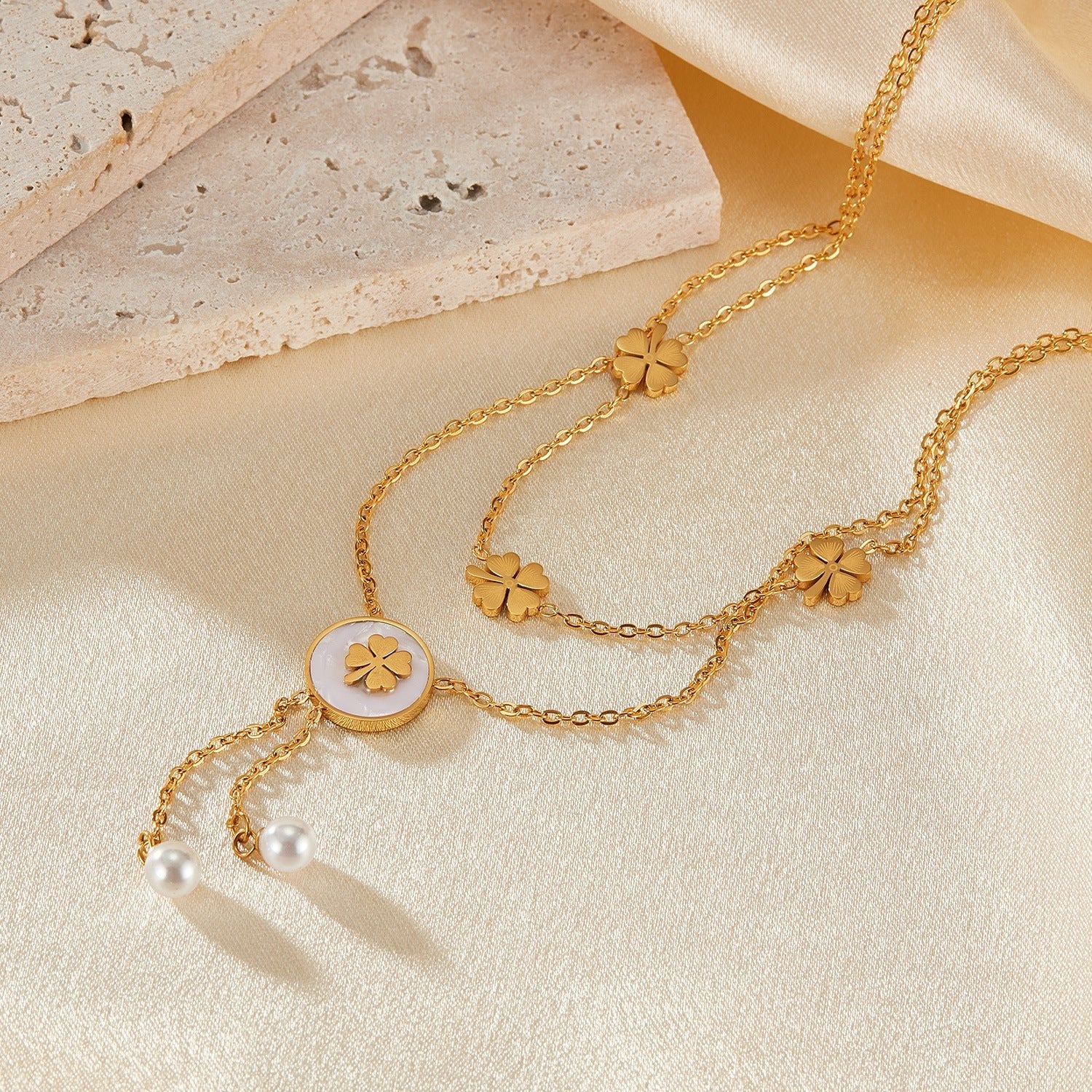 Alba Clover Layered Necklace - 5