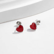 Alba Heart Sterling Silver Studs - 3