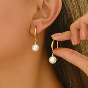 Alba Pearl Earrings - Gold - 2