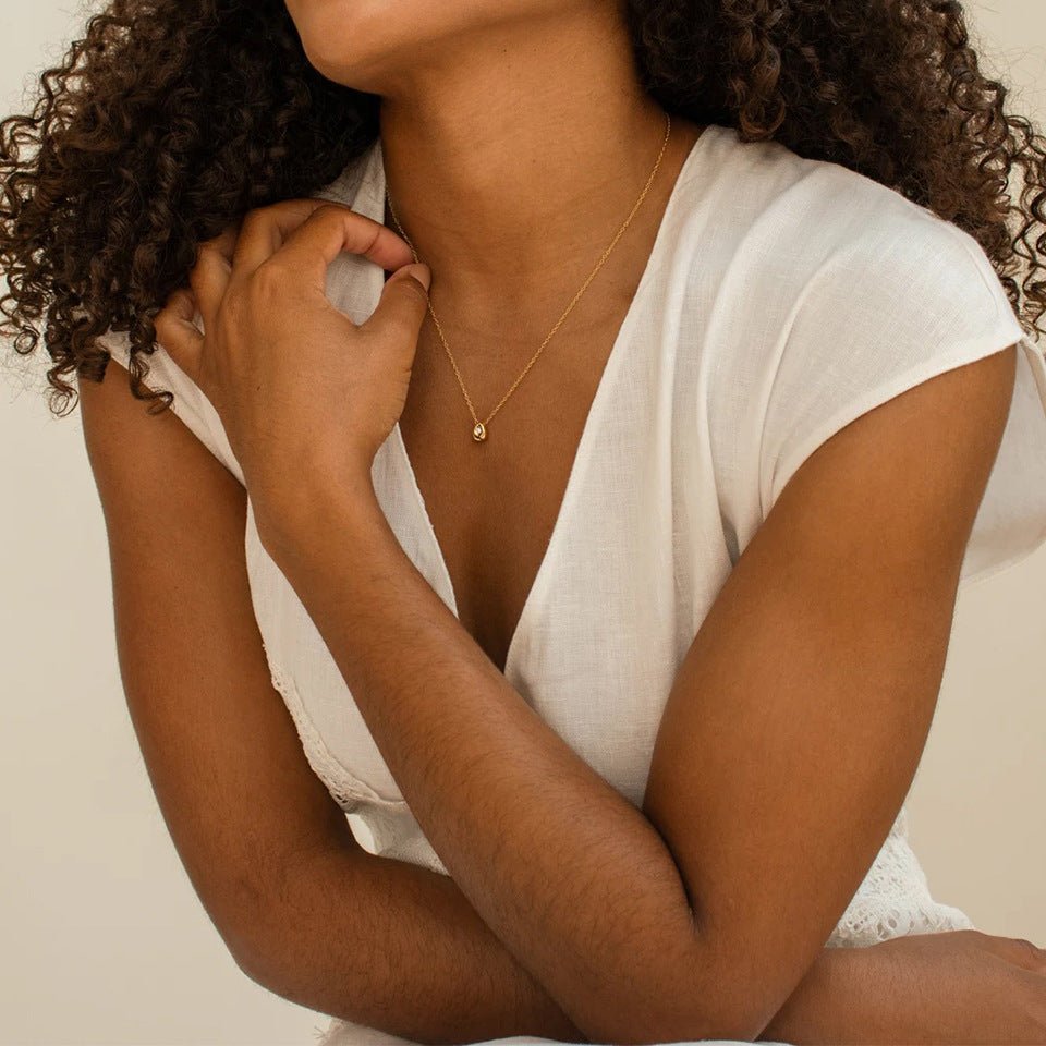 Alba Petite Gemstone Necklace - Silver - 6