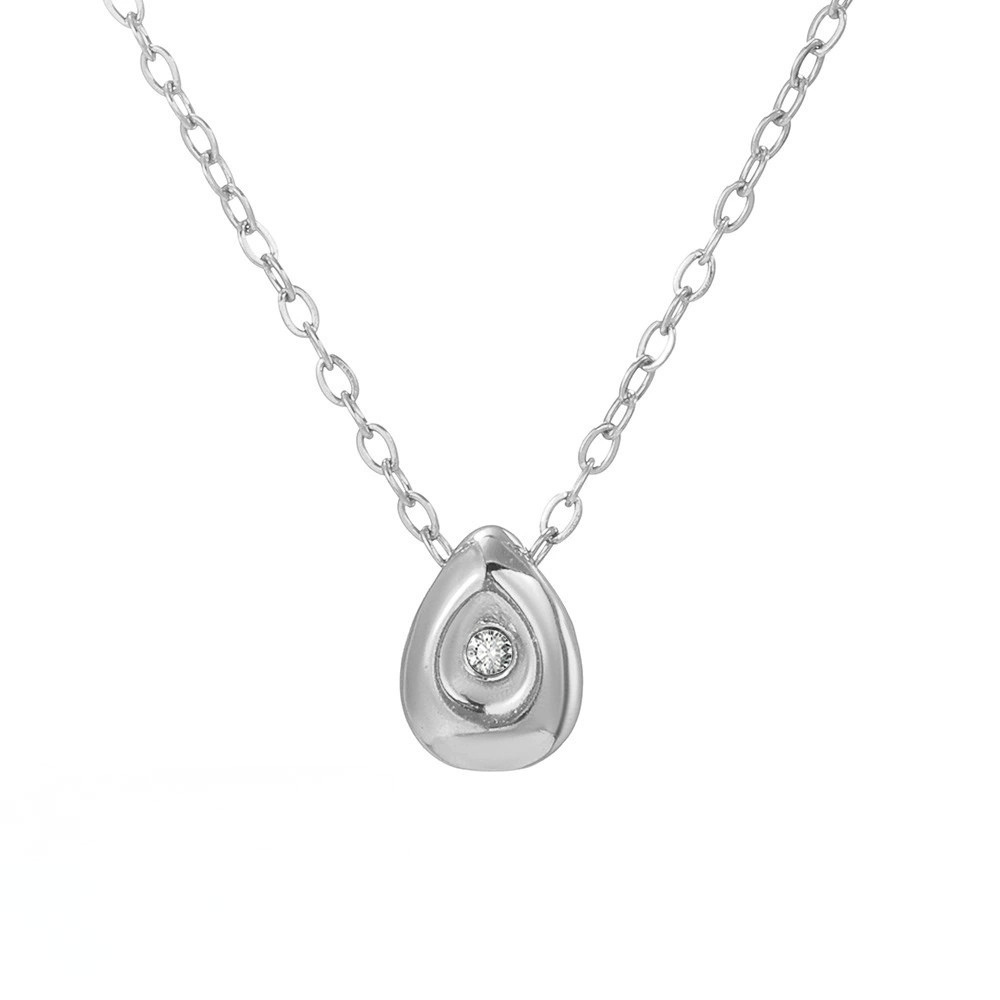 Alba Petite Gemstone Necklace - Silver - 3