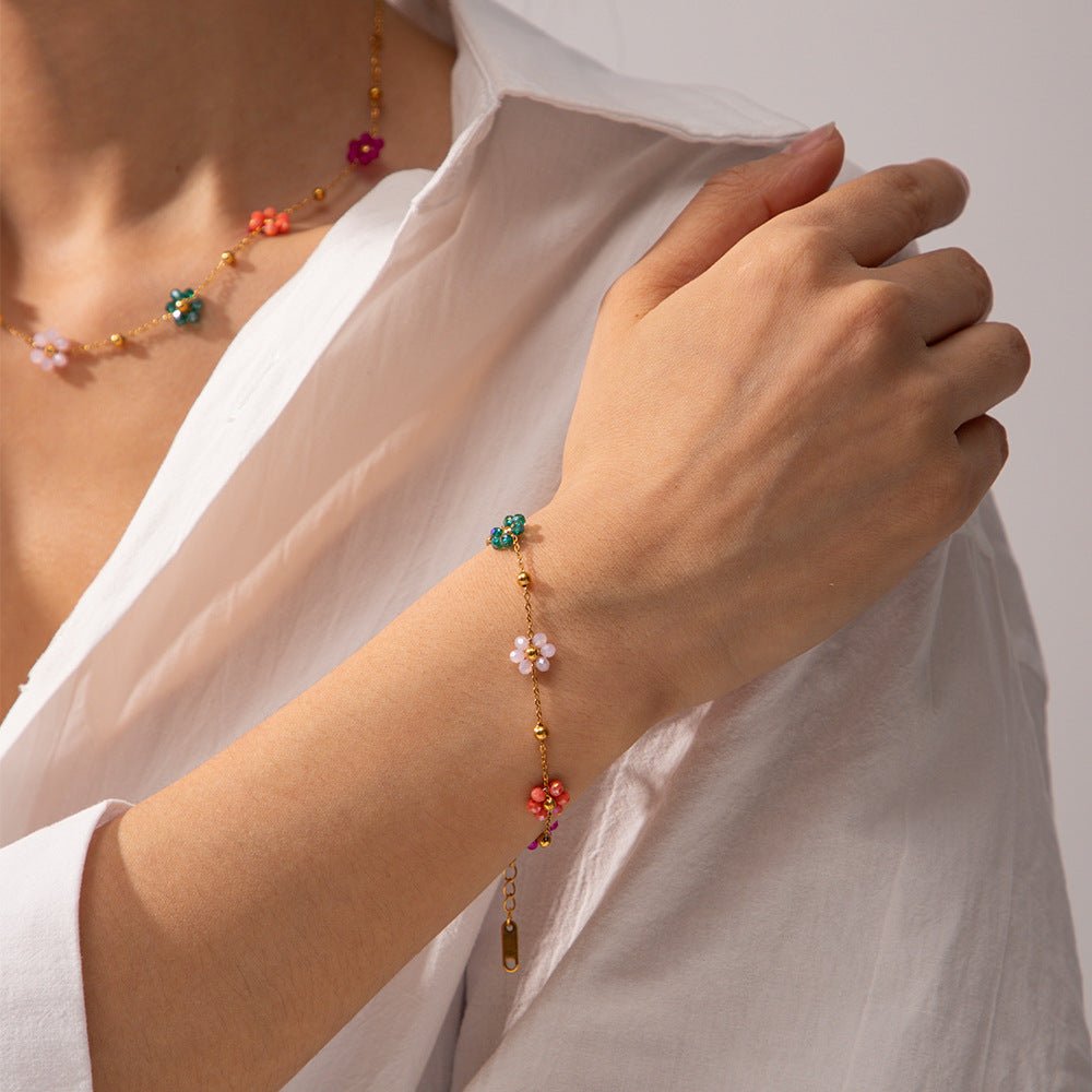 Alina Floral Gold Bracelet - NAVALLI