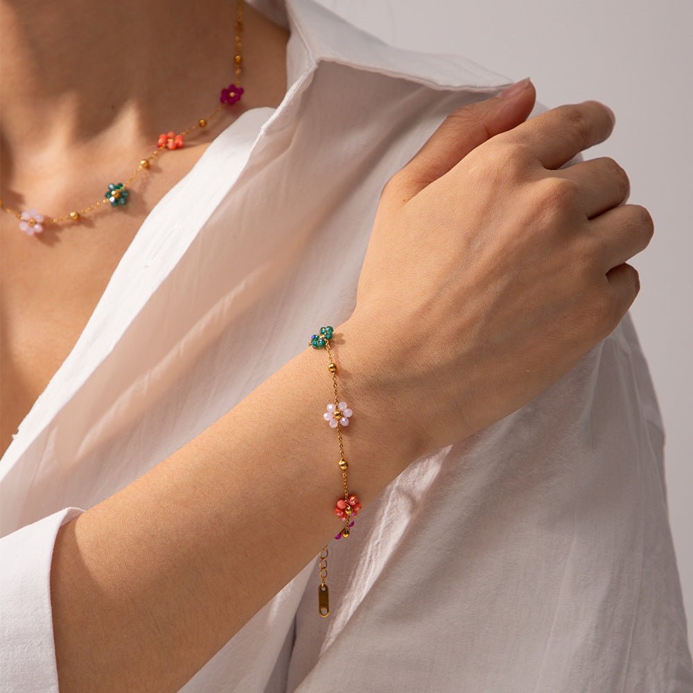 Alina Floral Gold Bracelet - 1