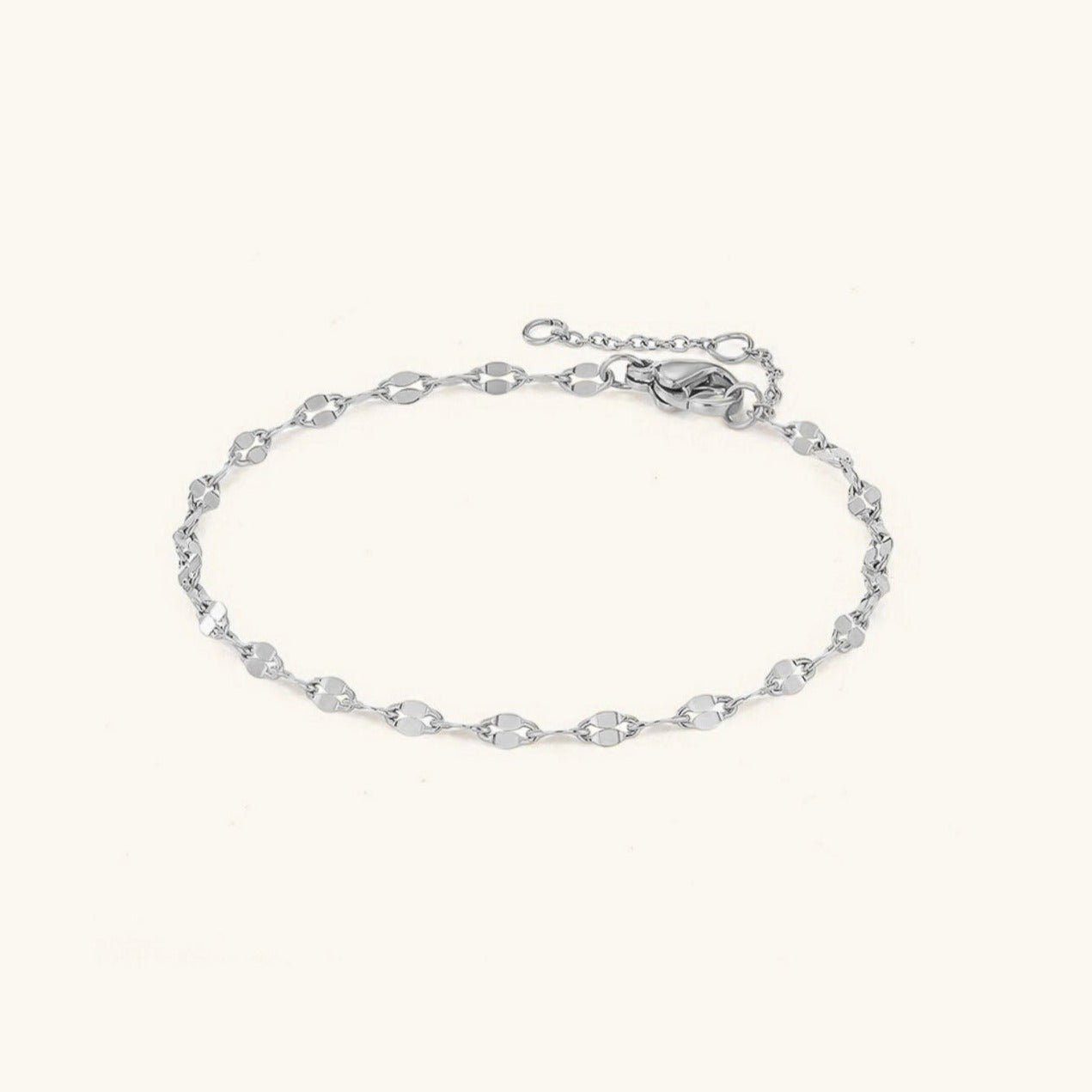 Amara Gold Chain Anklet - Silver - 7