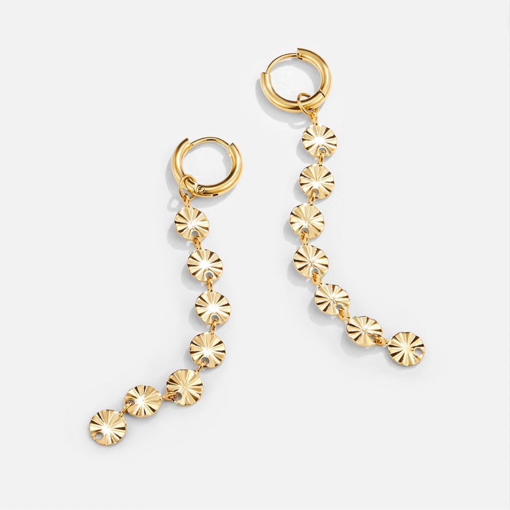 Amari Polished Gold Discs - NAVALLIEarrings