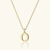 Amber Initial Necklace - 14k Yellow Gold - O - 24