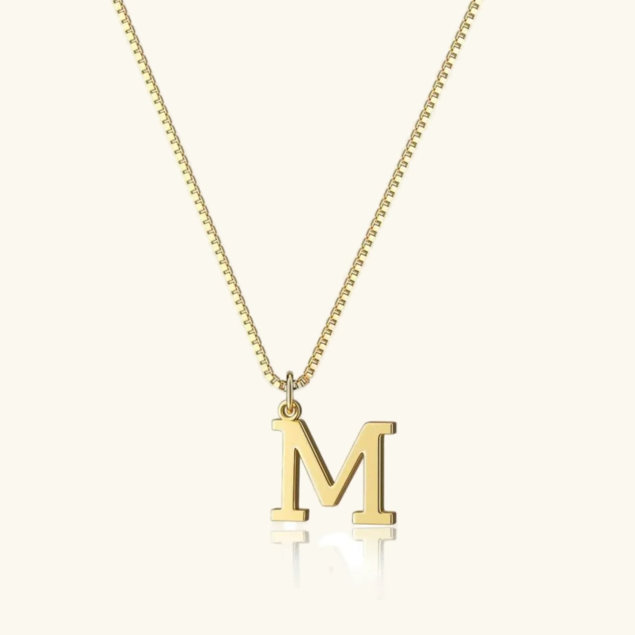 Amber Initial Necklace - 14k Yellow Gold - M - 22