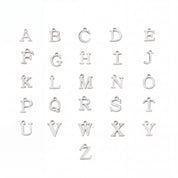 Silver letter charms A to Z for the initial bracelet