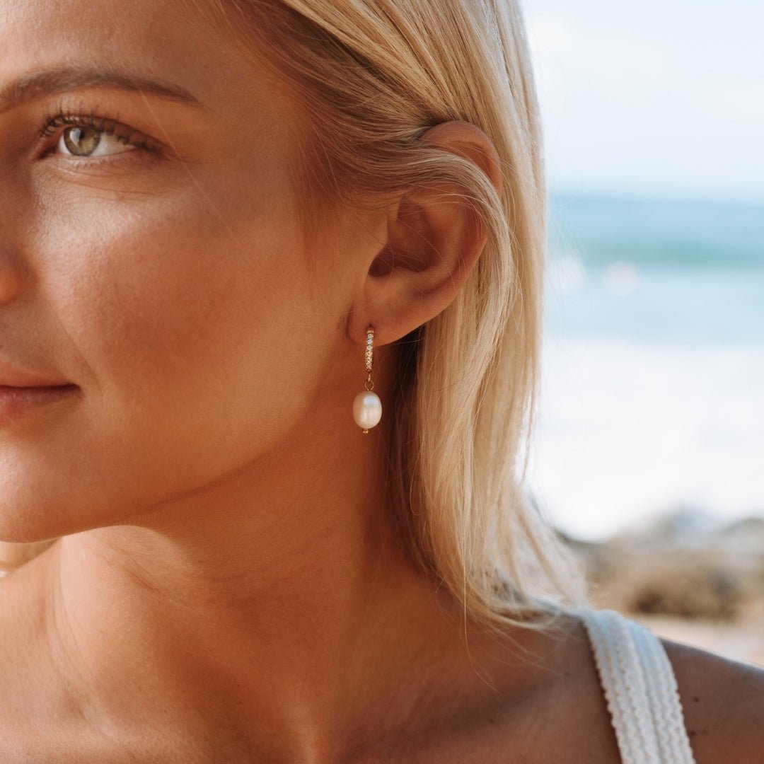 Amélie Pearl Hoops - pair of earrings - Silver - 6