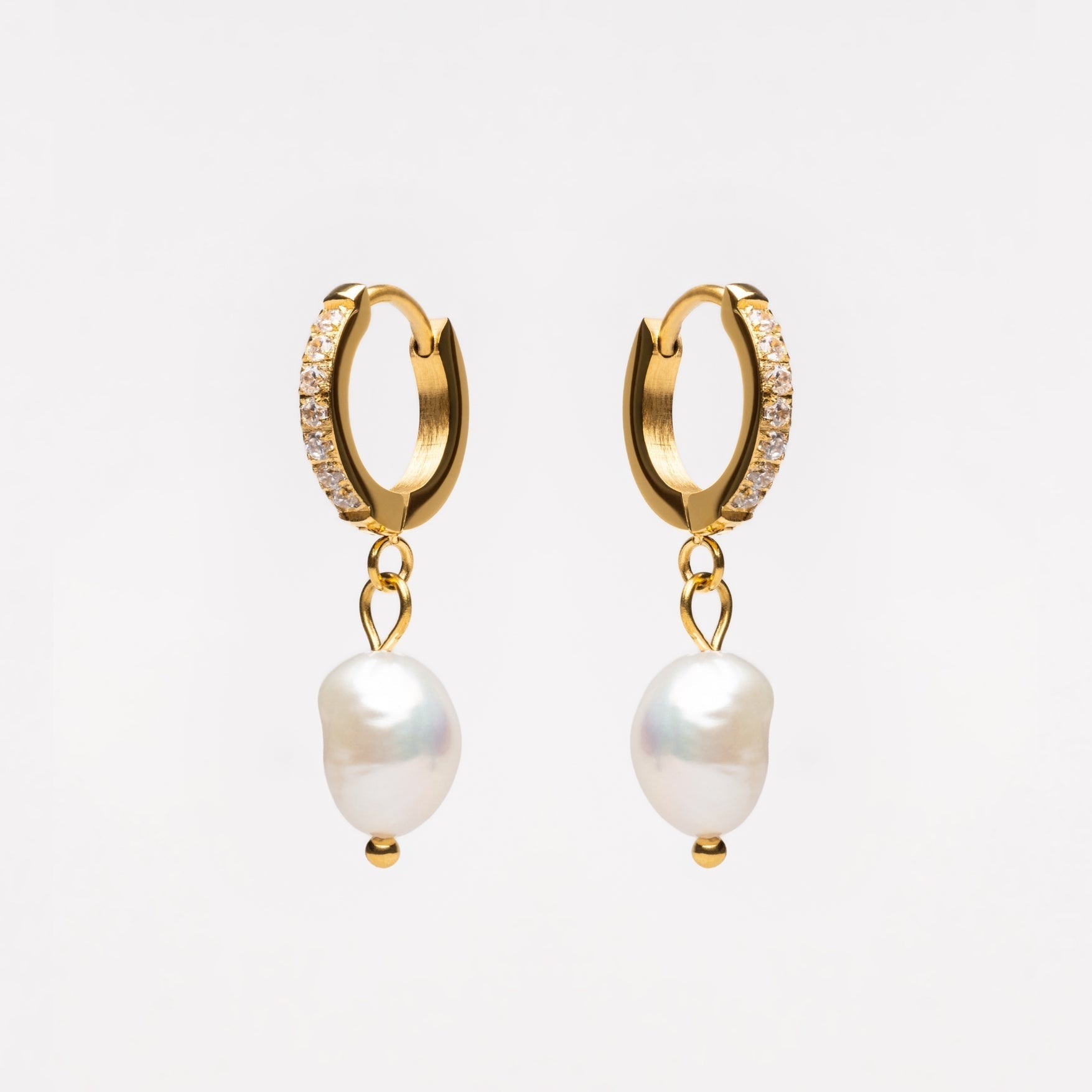 Amélie Pearl Hoops - pair of earrings - Gold - 2