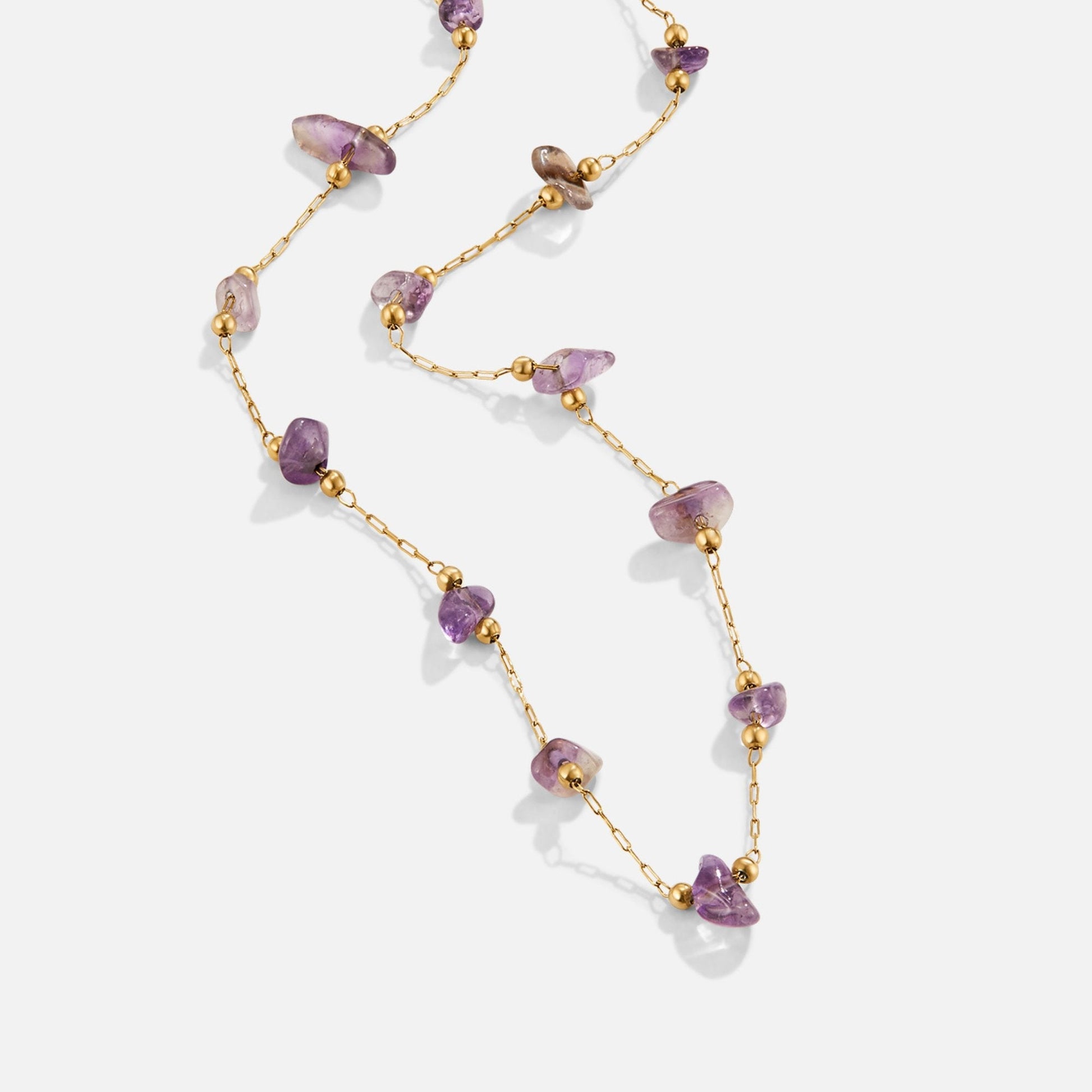 Amethyst Crystal Bead Necklace - My StoreNecklace
