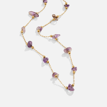 Amethyst Crystal Bead Necklace - My StoreNecklace