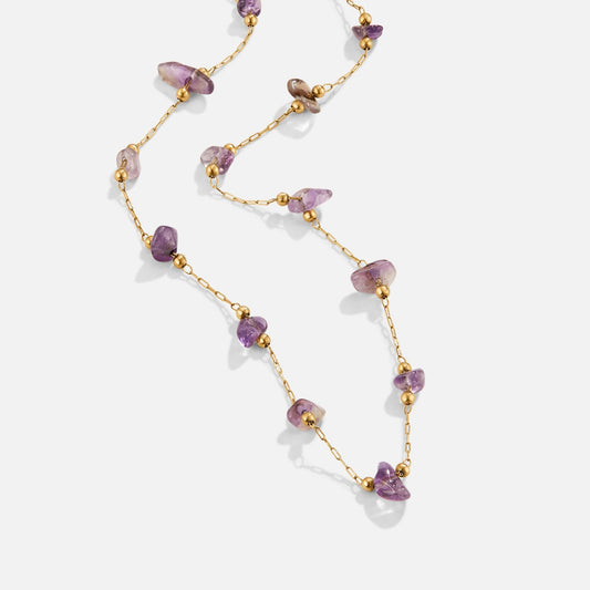 Amethyst Crystal Bead Necklace - My StoreNecklace